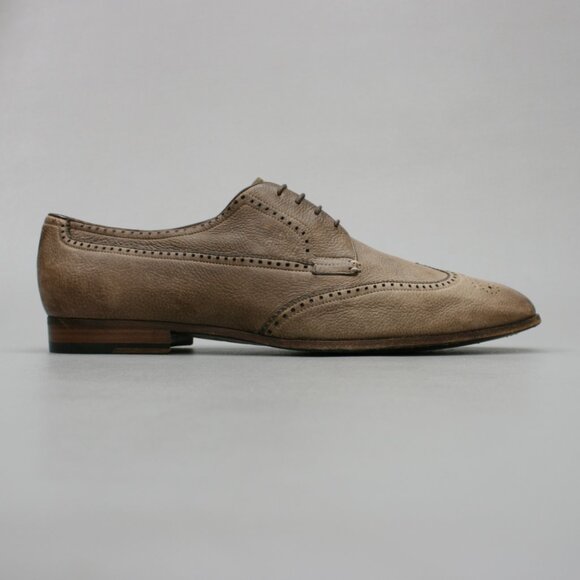Giorgio Armani Men\'s 10 Wingtips Brown Leather Lace-up Oxford Dress Shoes Italy main image 5